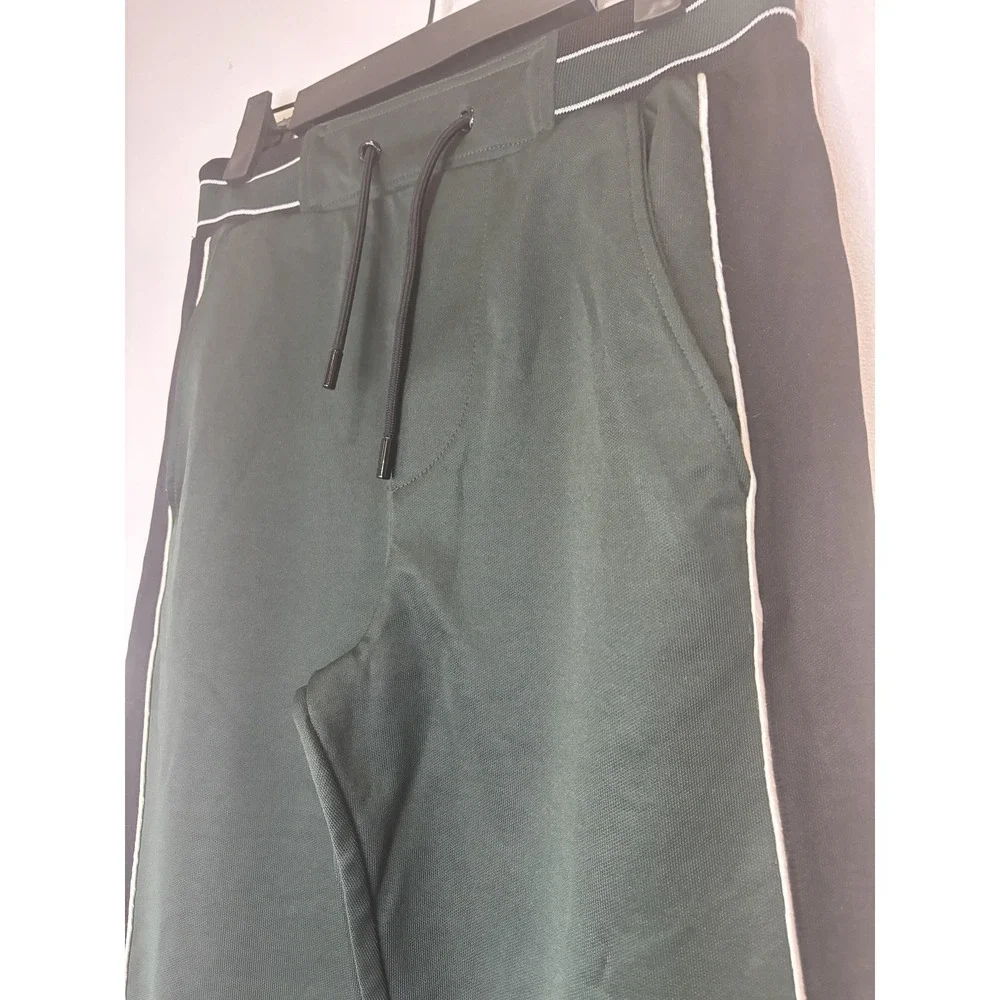 The Kooples Pants Mens 2XS Green Knit Track Joggers Side Stripe Portugal